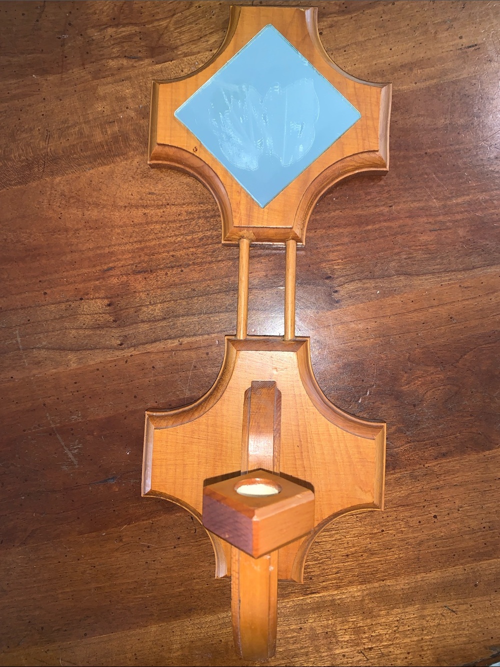 Wood Wall Sconce with Mirror Accent - Home Accents